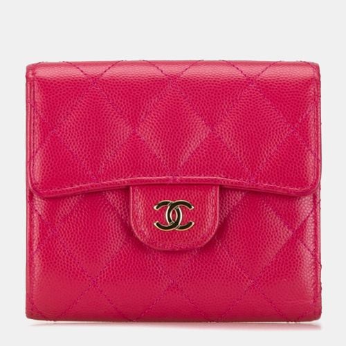 Chanel Pink Caviar Leather Compact Flap Wallet - Chanel - Modalova