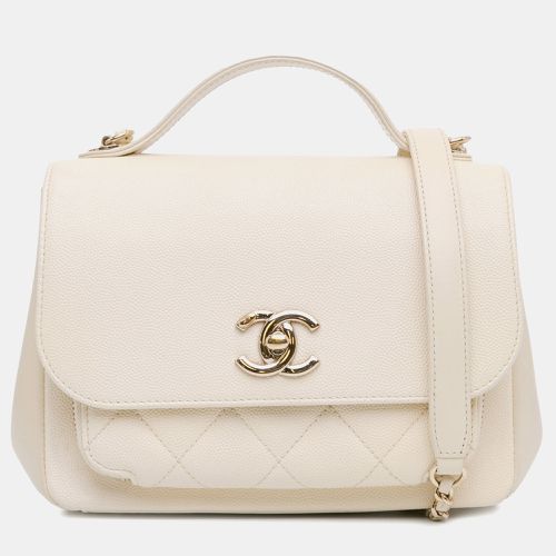 Chanel Ivory Tone Caviar Leather Business Affinity Top Handle Flap Bag - Chanel - Modalova