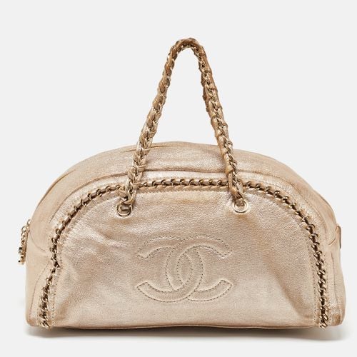 Chanel Gold Leather Large Luxe Ligne Bowler Bag - Chanel - Modalova