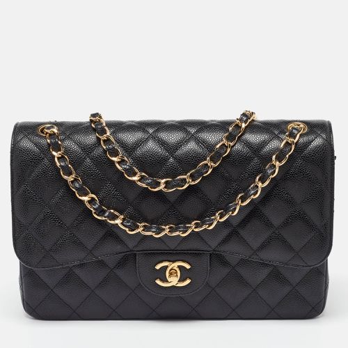 Chanel Black Caviar Quilted Leather Jumbo Classic Double Flap Bag - Chanel - Modalova