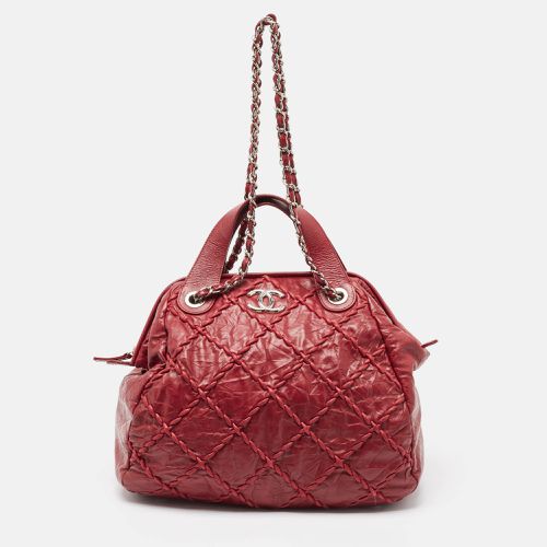 Chanel Red Quilted Leather Ultra Stitch Frame Bowler Bag - Chanel - Modalova