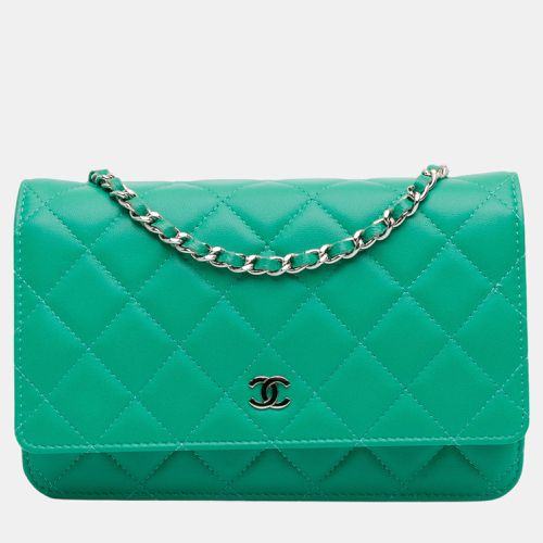 Chanel Green Lambskin Leather Classic Wallet on Chain - Chanel - Modalova