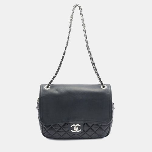 Chanel Black Leather Quilted Calfskin Easy Zip Flap Shoulder Bag - Chanel - Modalova