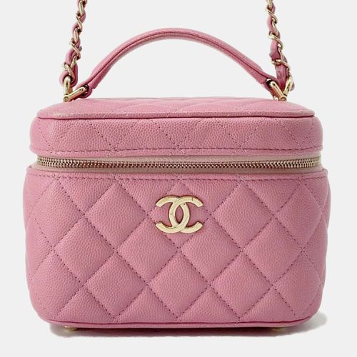 Chanel Pink Caviar Leather Vanity Case Shoulder Bag - Chanel - Modalova