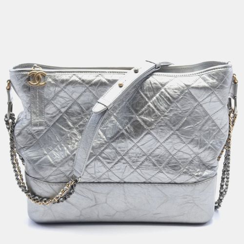 Chanel Silver Leather Medium Gabrielle Shoulder Bags - Chanel - Modalova