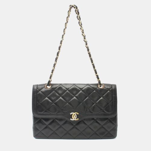 Chanel Black Leather Vintage Paris Double Flap Bag - Chanel - Modalova