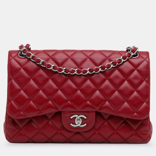 Chanel Red Caviar Leather Jumbo Classic Double Flap Bag - Chanel - Modalova