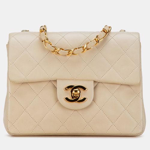 Chanel Beige Mini Square Classic Lambskin Single Flap Bag - Chanel - Modalova