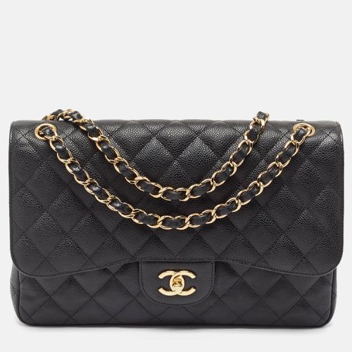 Chanel Black Quilted Caviar Leather Jumbo Classic Double Flap Bag - Chanel - Modalova