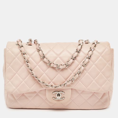 Chanel Light Pink Quilted Leather Jumbo Classic Single Flap Bag - Chanel - Modalova