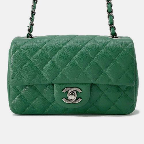 Chanel Green Leather Mini Flap Shoulder Bag - Chanel - Modalova