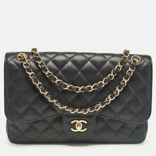 Chanel Black Caviar Leather Jumbo Classic Double Flap Bag - Chanel - Modalova