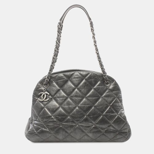 Chanel Gray Aged Calfskin Just Mademoiselle Bowling Bag - Chanel - Modalova