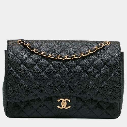 Chanel Black Leather Classic Caviar Double Flap Maxi Bag - Chanel - Modalova