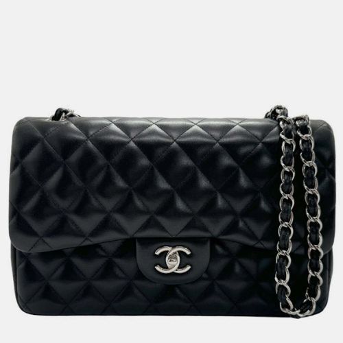 Chanel Black Leather Jumbo Classic Double Flap Shoulder Bag - Chanel - Modalova