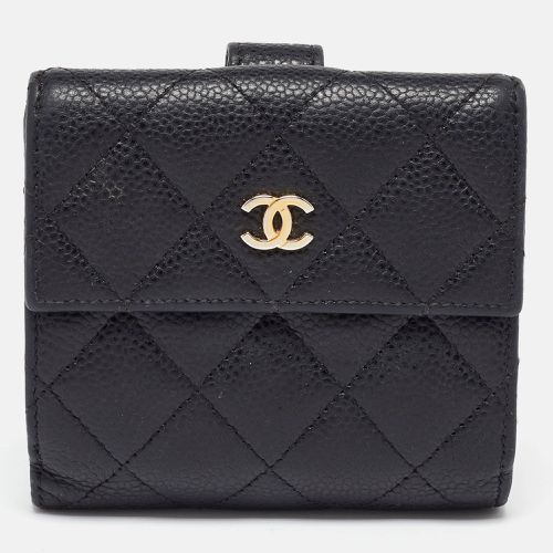 Chanel Black Quilted Caviar Leather CC Compact Wallet - Chanel - Modalova