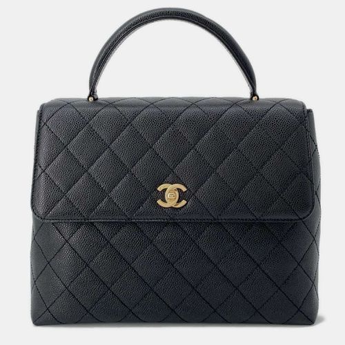 Chanel Black Caviar Leather Matelasse Top Handle Handbag - Chanel - Modalova