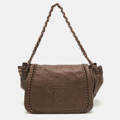 Chanel Bronze Leather Luxe Ligne Accordion Flap Bag - Chanel - Modalova