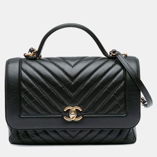 Chanel CC Chevron Calfskin Top Handle Flap - Chanel - Modalova