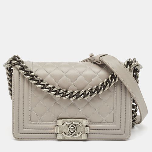 Chanel Grey Quilted Leather Small Boy Flap Bag - Chanel - Modalova