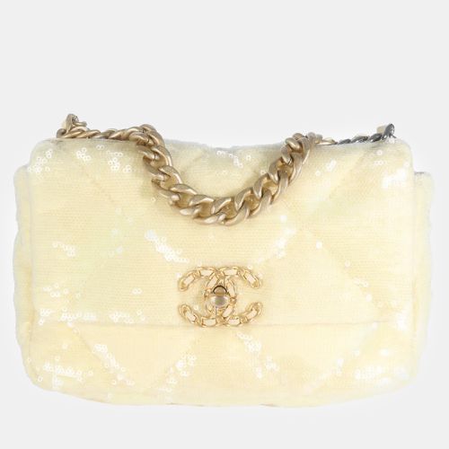 Light Quilted Sequin Small 19 Flap Bag - Chanel - Modalova