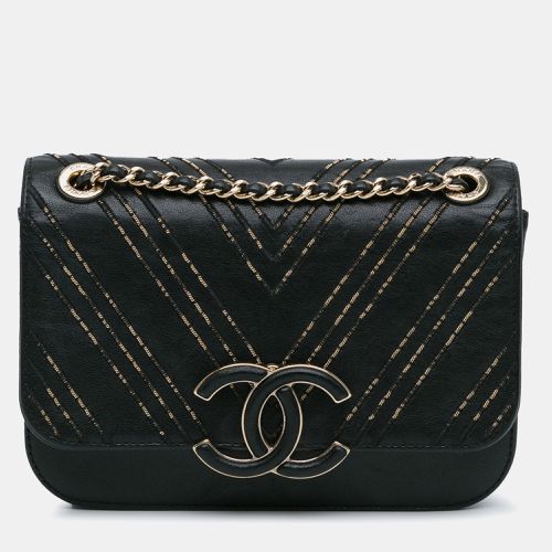 Chanel Black Lambskin Chain Chevron CC Clutch - Chanel - Modalova