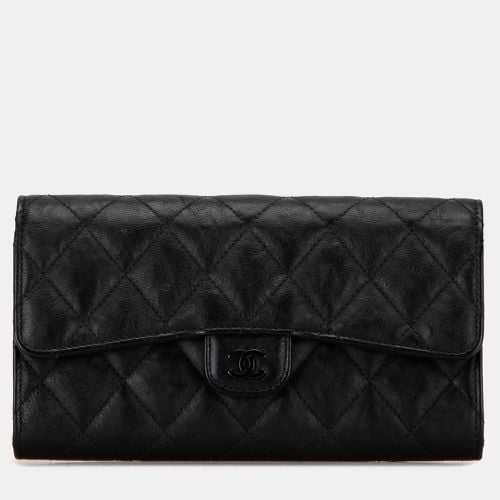 Chanel Black Quilted Lambskin Leather Flap Continental Wallet - Chanel - Modalova