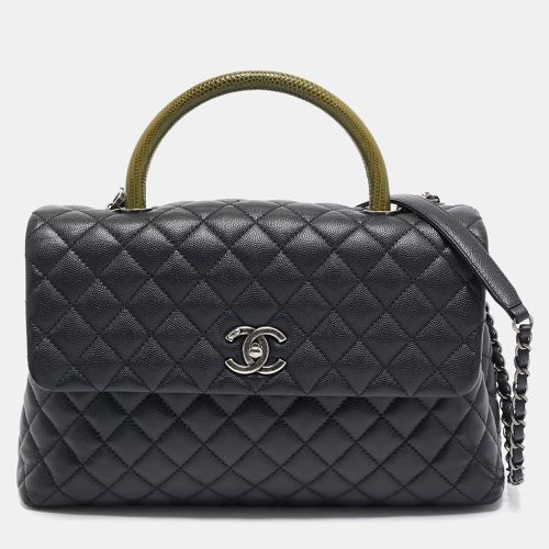 Green Quilted Caviar Leather and Lizard Large Coco Top Handle Bag - Chanel - Modalova