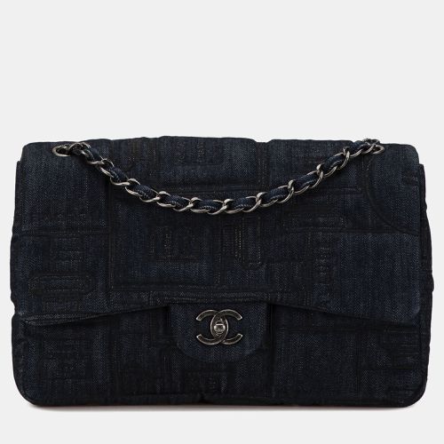 Chanel Embroidered Denim Perfume Bottle Jumbo Single Flap Bag - Chanel - Modalova