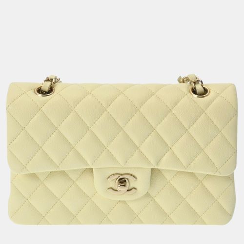 Chanel Light Yellow Caviar Skin Matelasse Chain Shoulder 23cm W Flap Bag - Chanel - Modalova