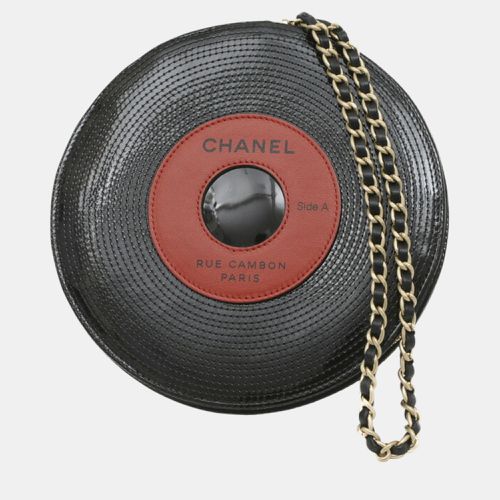 Chanel Black Red Patent Leather Record Chain Bag - Chanel - Modalova