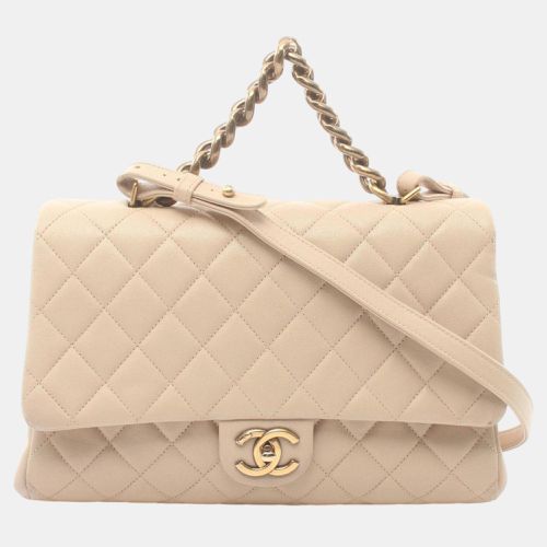 Chanel Beige Leather Matelasse Handbag Bag - Chanel - Modalova