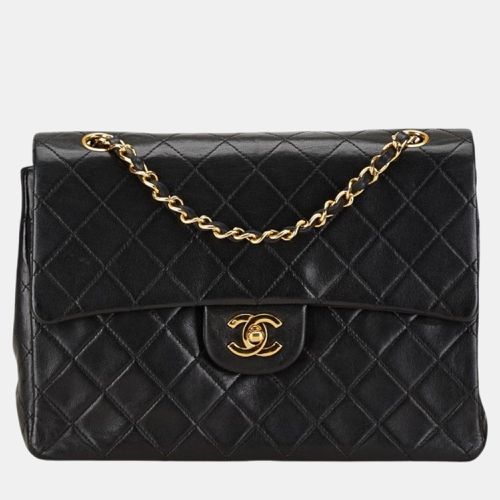 Chanel Black Lambskin Matelasse 25 Coco Mark Double Flap Chain Shoulder Bag - Chanel - Modalova