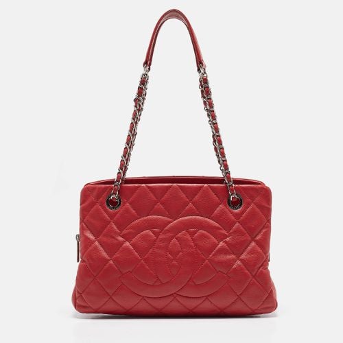 Chanel Red Quilted Caviar Leather Shopper Tote - Chanel - Modalova