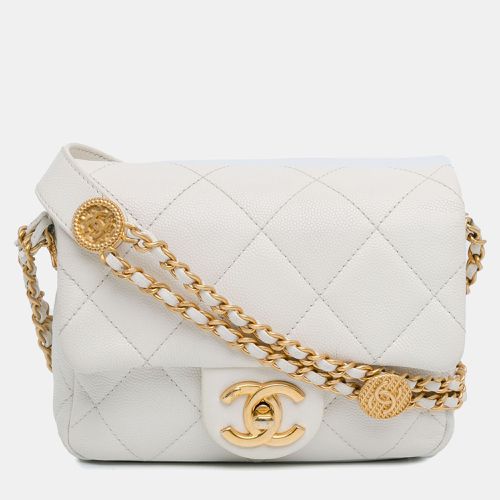 Chanel White Caviar Leather Mini Twist Your Buttons Flap Bag - Chanel - Modalova