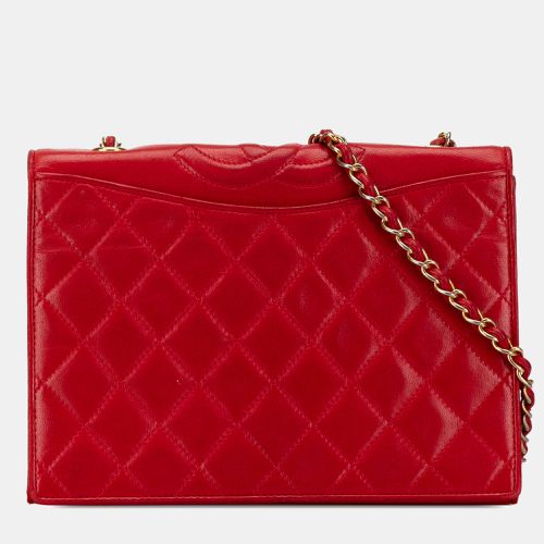 Chanel Red CC Quilted Lambskin Full Flap Bag - Chanel - Modalova