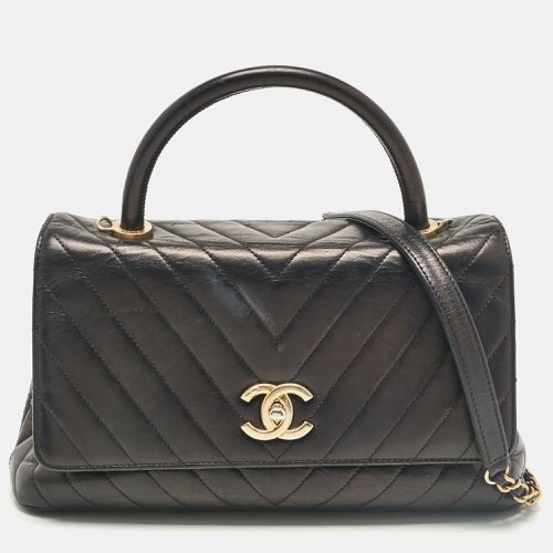 Chevron Leather Leather Medium Coco Top Handle Bag - Chanel - Modalova