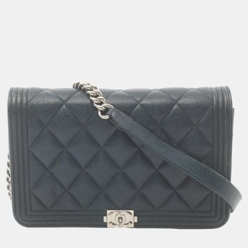 Chanel Navy Caviar Skin Matelasse Boy Shoulder Bag - Chanel - Modalova