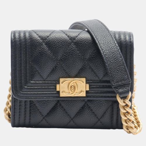 Chanel Black Caviar Skin Boy Shoulder Bag - Chanel - Modalova