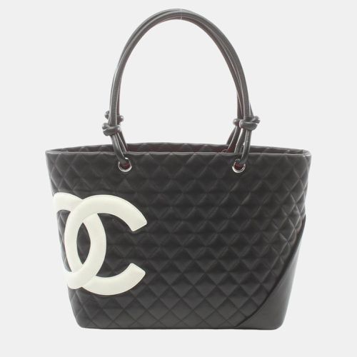 Chanel Black White Cambon Leather Line Large Tote Bag - Chanel - Modalova