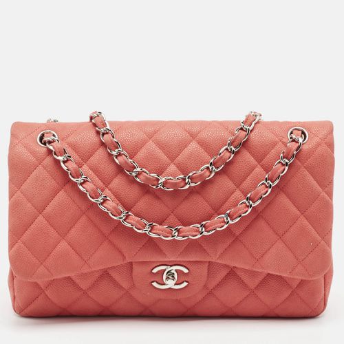 Coral Caviar Leather Jumbo Classic Double Flap Bag - Chanel - Modalova