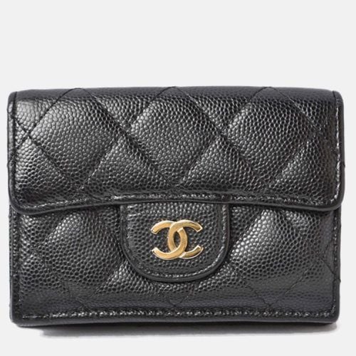 Chanel Black Caviar Leather Compact Wallet - Chanel - Modalova