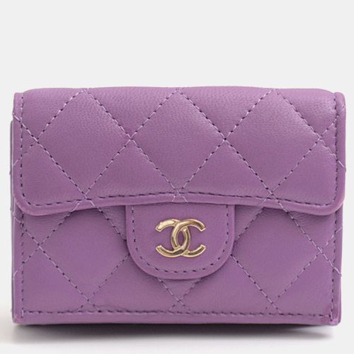 Chanel Purple Leather Compact Wallet - Chanel - Modalova