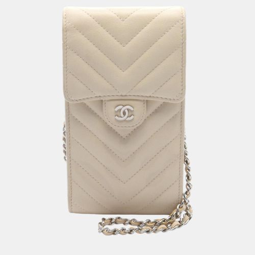 Chanel ivory leather Chevron V-stitch shoulder bag - Chanel - Modalova