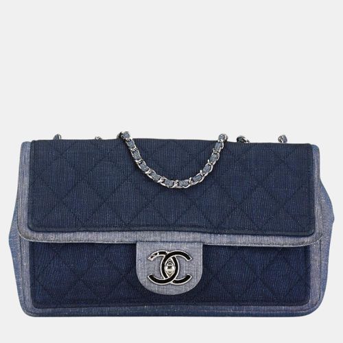 Chanel Blue Navy Denim Matelasse 25 Coco Mark Chain Bag - Chanel - Modalova