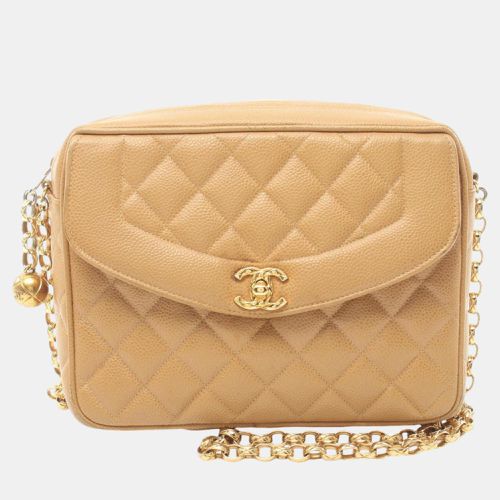 Chanel Beige Caviar Skin Matelasse Shoulder Bag - Chanel - Modalova