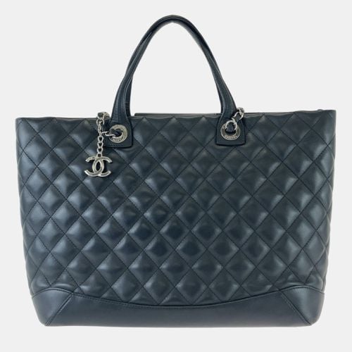 Chanel Blue Small Quilted Calfskin Easy Shopping Tote Bag - Chanel - Modalova