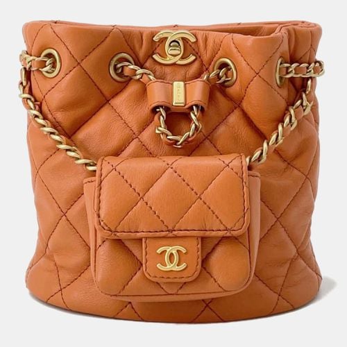 Leather Matelasse Backpack with Mini Bag Pouch Size Small - Chanel - Modalova