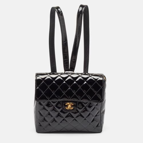 Chanel Black Quilted Patent Leather CC Flap Backpack - Chanel - Modalova