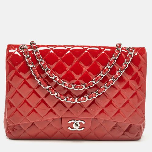 Chanel Red Quilted Patent Leather Maxi Classic Double Flap Bag - Chanel - Modalova